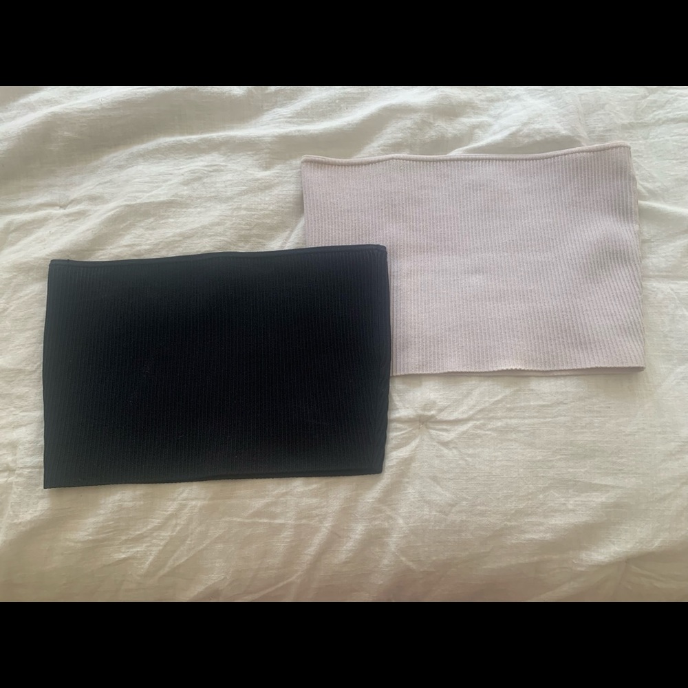 Black and white cropped tube tops